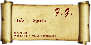 Flór Gyula névjegykártya