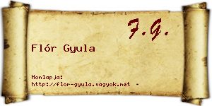 Flór Gyula névjegykártya